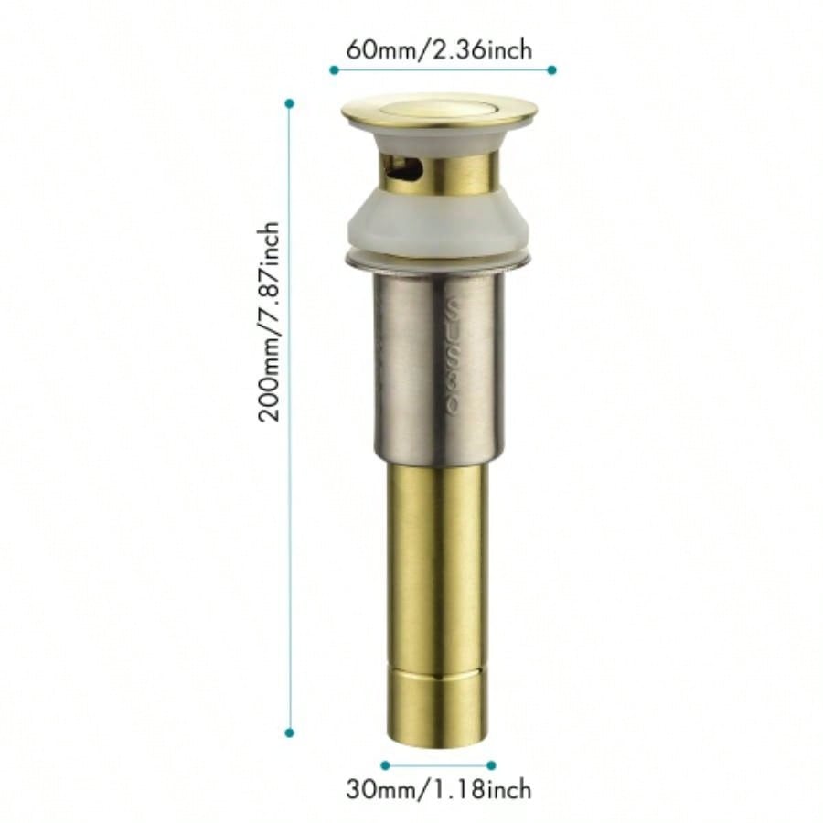 Brushed Gold 4 Inch 2 Handle Centerset Lead - Bathroom Faucet, Swivel Spout with Copper Up Drain and 2 Supply Lines