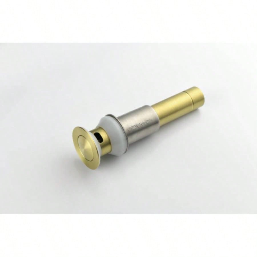 Brushed Gold 4 Inch 2 Handle Centerset Lead - Bathroom Faucet, Swivel Spout with Copper Up Drain and 2 Supply Lines