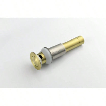 Brushed Gold 4 Inch 2 Handle Centerset Lead - Bathroom Faucet, Swivel Spout with Copper Up Drain and 2 Supply Lines