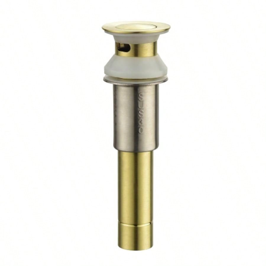 Brushed Gold 4 Inch 2 Handle Centerset Lead - Bathroom Faucet, Swivel Spout with Copper Up Drain and 2 Supply Lines