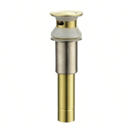 Brushed Gold 4 Inch 2 Handle Centerset Lead - Bathroom Faucet, Swivel Spout with Copper Up Drain and 2 Supply Lines