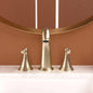 2 Handle Widespread Bathroom Faucet 3 Hole, with Up Drain and 2 Supply Lines, Gold
