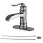 Waterfall Spout Bathroom Faucet, Single Handle Single Hole with Up Drain, Brushed Nickel