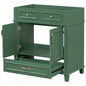30 Bathroom Vanity without Top, Solid Wood Frame Bathroom Storage Cabinet with Soft Closing Doors, Frame Bathroom Storage Cabinet Only, Retro Style, Green