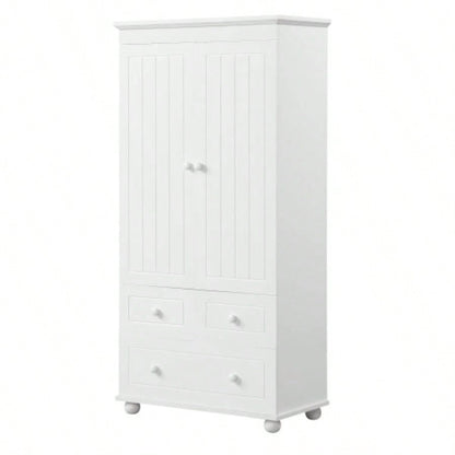 Tall Storage Cabinet with Three Drawers Bathroom/Office, White