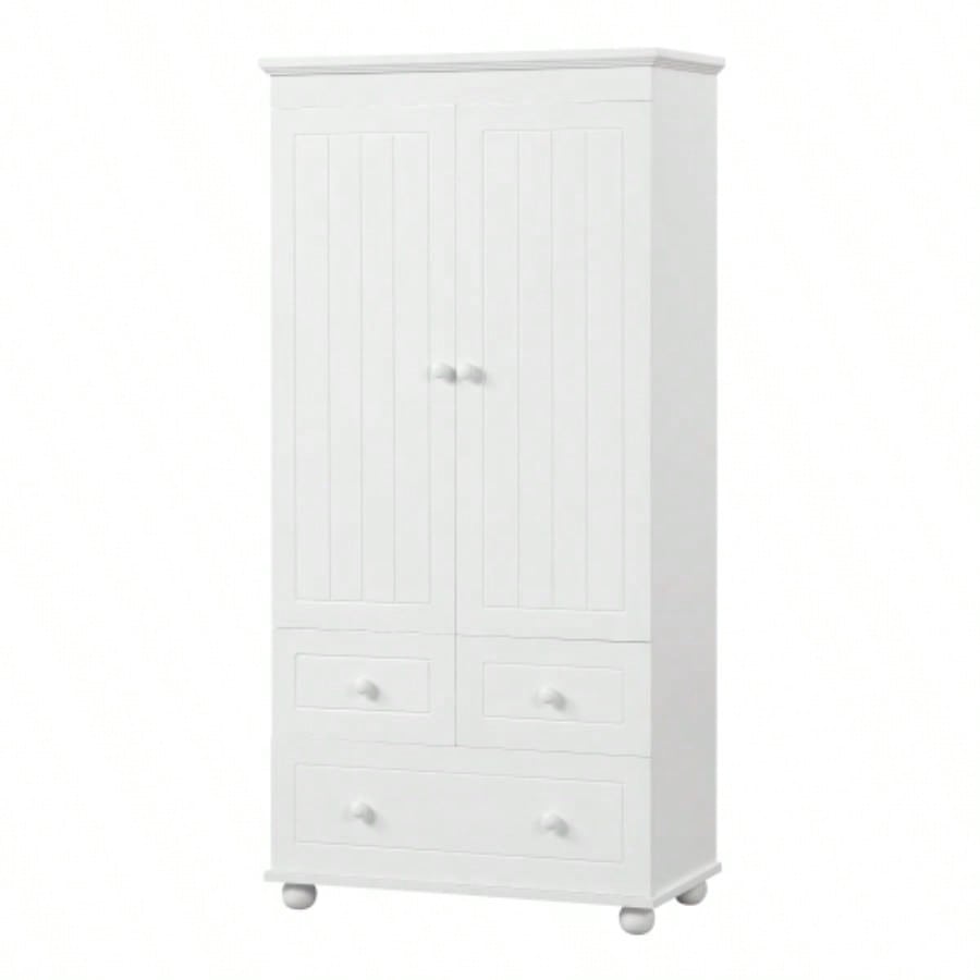 Tall Storage Cabinet with Three Drawers Bathroom/Office, White