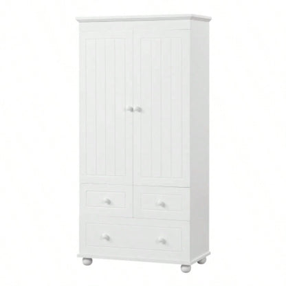 Tall Storage Cabinet with Three Drawers Bathroom/Office, White