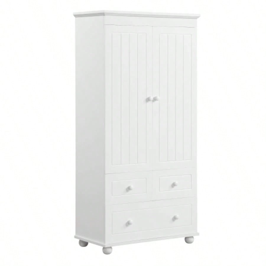 Tall Storage Cabinet with Three Drawers Bathroom/Office, White