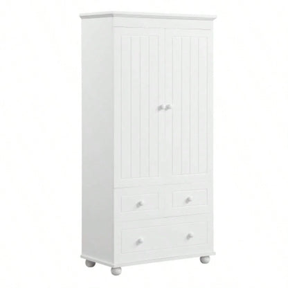 Tall Storage Cabinet with Three Drawers Bathroom/Office, White