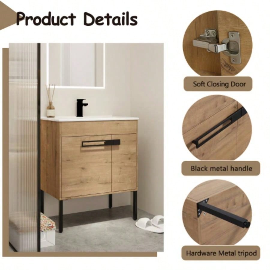 30 Inch Bathroom Vanity With Sink, Freestanding Bathroom Vanity or Floating is Optional Conversion 30*18 - 00330IMO - 1KD - Packing