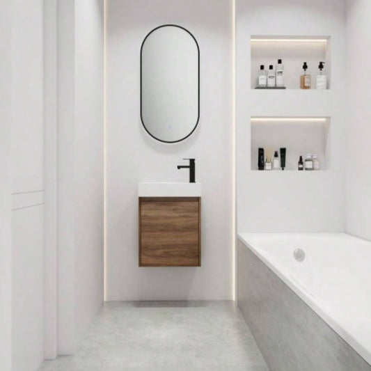 18 Inch Floating Small Bathroom Vanity With Single Sink, Suitable Small Bathroom - BVB03018BRE