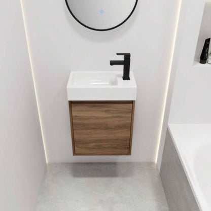 18 Inch Floating Small Bathroom Vanity With Single Sink, Suitable Small Bathroom - BVB03018BRE