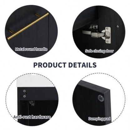 60 Inch Wall - Mounted Bathroom Vanity with Sink, Thick Edged Double Resin Sink, KD - Package