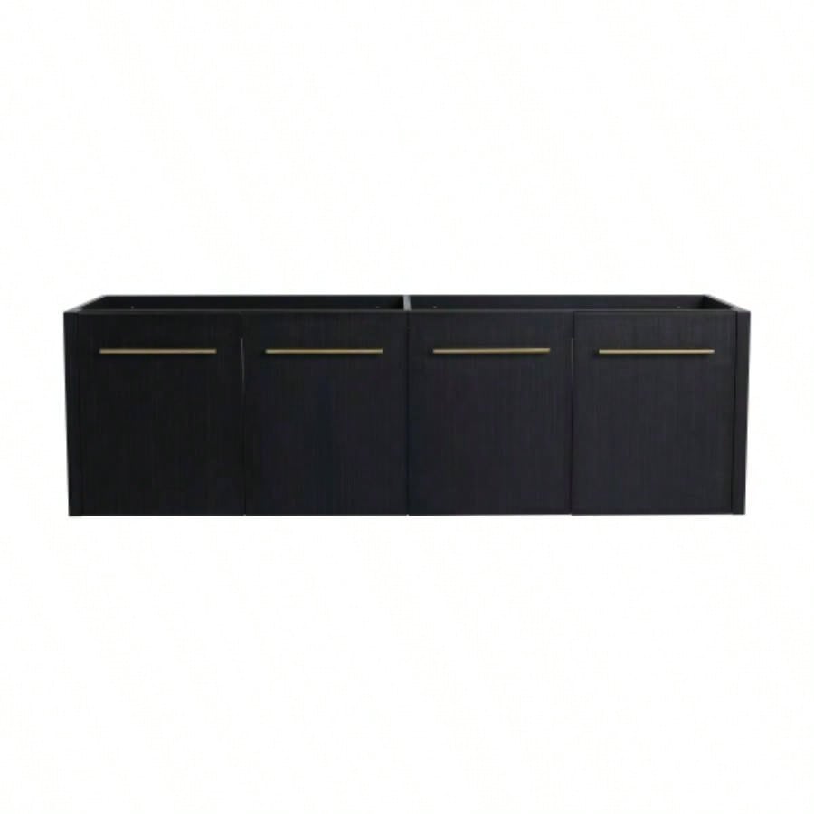 60 Inch Wall - Mounted Bathroom Vanity with Sink, Thick Edged Double Resin Sink, KD - Package