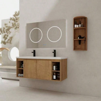 48 Freestanding Bathroom Vanity With Double Sink, Soft Closing Door Hinge KD - Package - BVB07148IMOX - GRB4840D