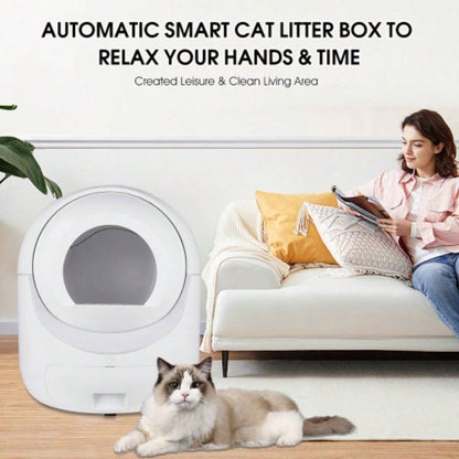 Automatic Litter Box, Automatic Scooping and Odor Removal, App Control, Support 5G2.4G WiFi Multiple Cats, Double Odor Removal