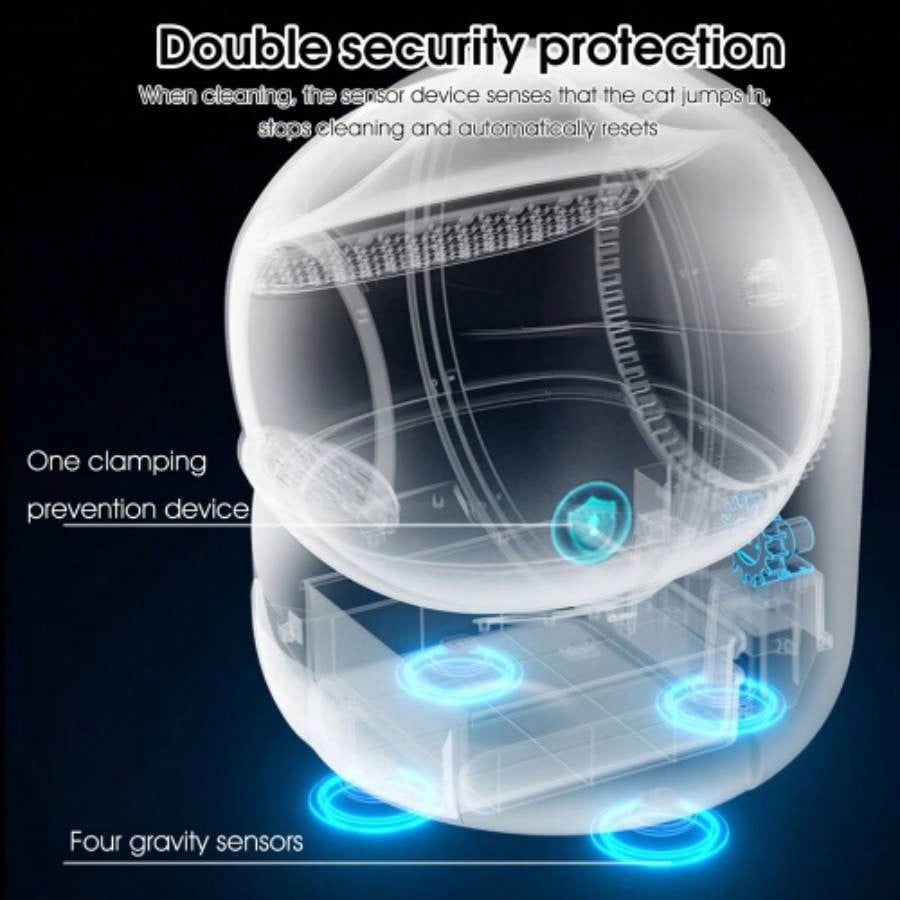 Automatic Litter Box, Automatic Scooping and Odor Removal, App Control, Support 5G2.4G WiFi Multiple Cats, Double Odor Removal