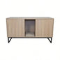 Modern Wooden House with Scratching Pad, Litter Box Enclosure, Spacious Hidden Litter Box - 33.46x 21.06x 21, 45.87 lbs