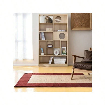 Modern 2 IN 1 Wood Bookshelf House, Tree Display with Storage, Litter Box Enclosure Climbing Shelf