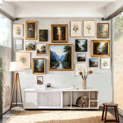 Modern White TV Stand with Storage, Litter Box Enclosure with Removable Sliding Door