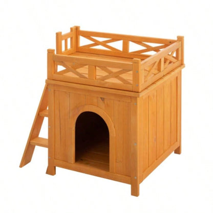 Weatherproof Catio Outdoor Enclosure, Outdoor house, Natural Wood Playground, Natural Shelf with Litter Box