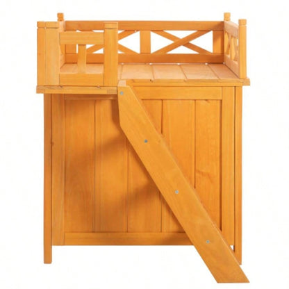 Weatherproof Catio Outdoor Enclosure, Outdoor house, Natural Wood Playground, Natural Shelf with Litter Box