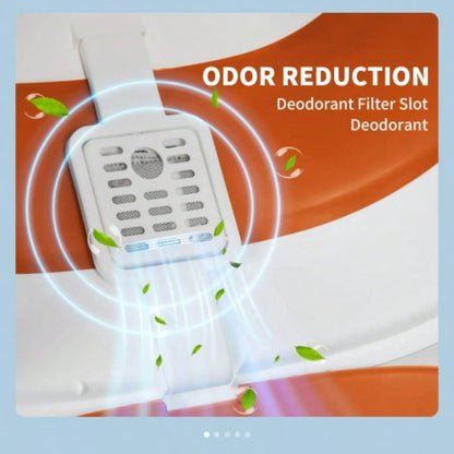 PawHut Litter Box with Lid, Covered Litter Box/ High Sides, Freshener, Large Two - Way Entrance Litter Box, Foldable, Easy Clean, Orange, and Black