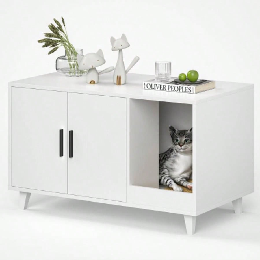 STARY Hidden Litter Box Enclosure Furniture with Scratching