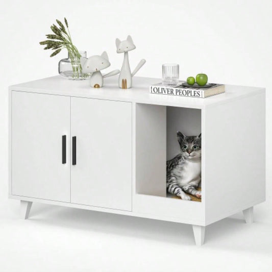 STARY Hidden Litter Box Enclosure Furniture with Scratching