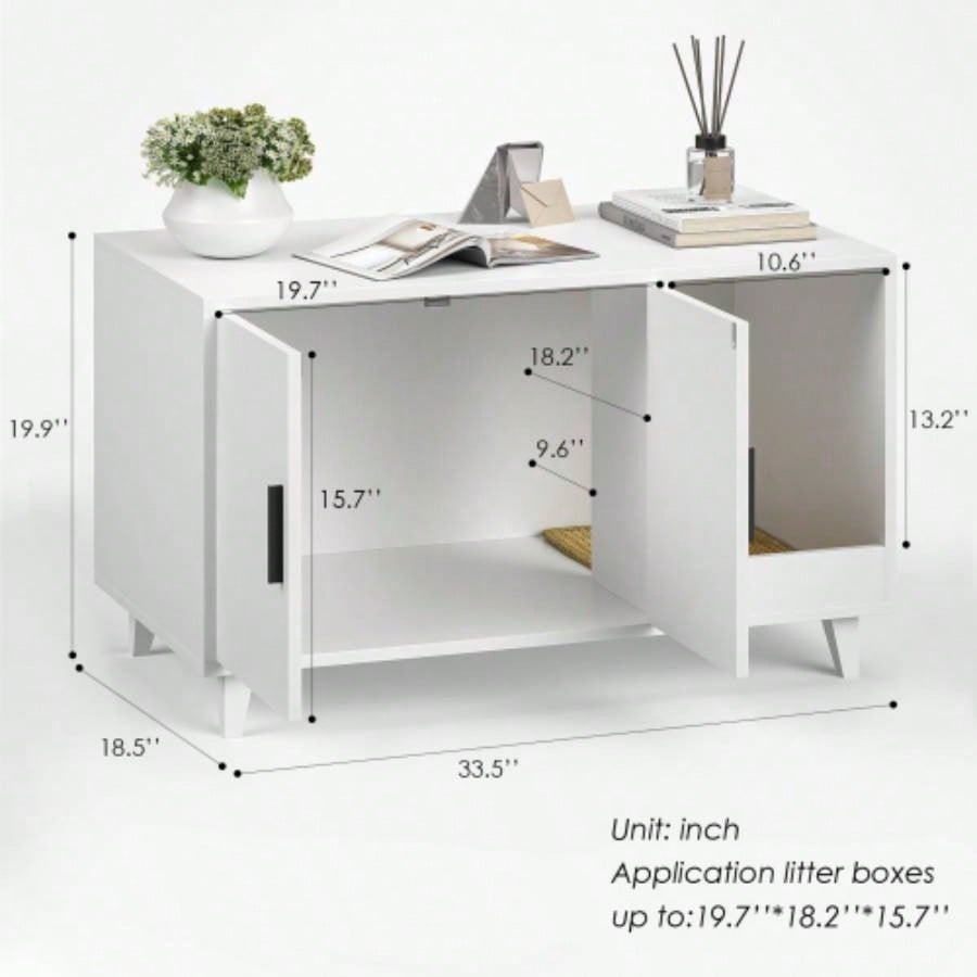 STARY Hidden Litter Box Enclosure Furniture with Scratching