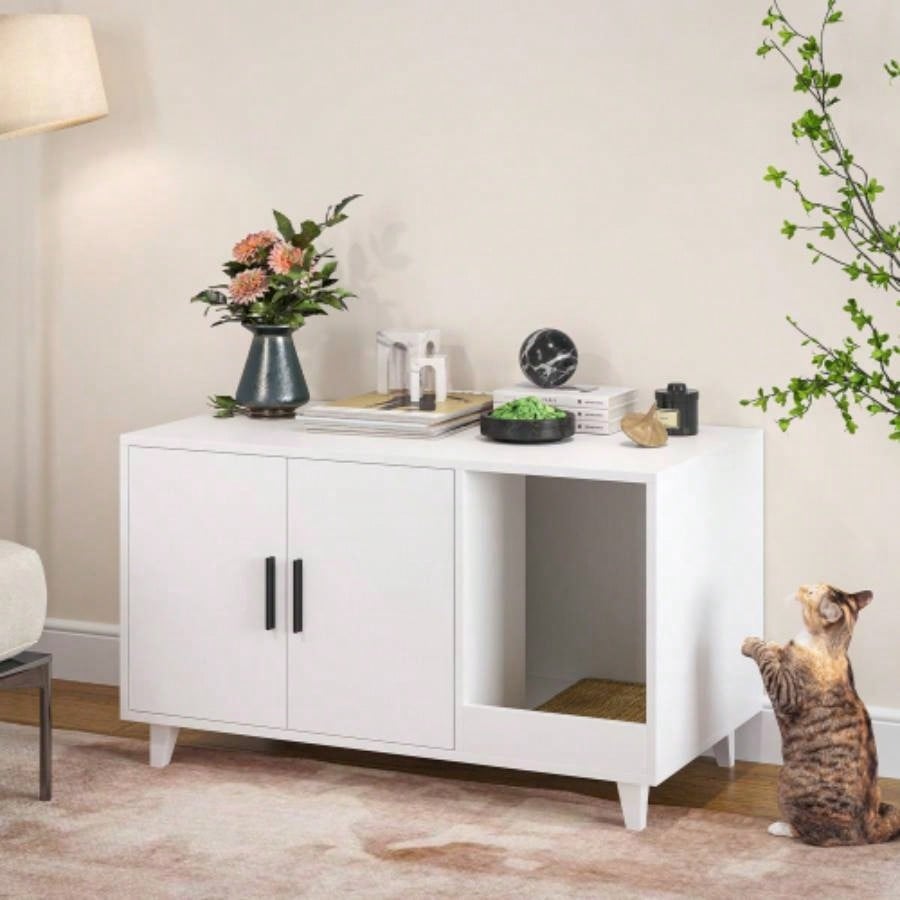 STARY Hidden Litter Box Enclosure Furniture with Scratching