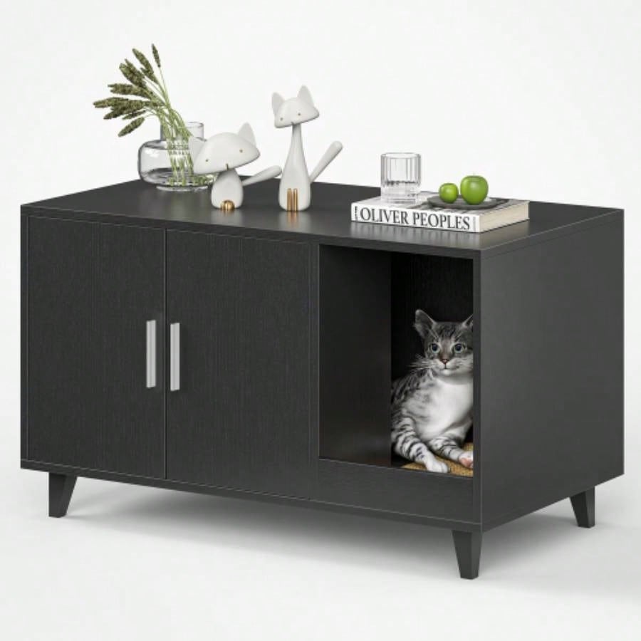 STARY Hidden Litter Box Enclosure Furniture with Scratching