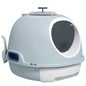 PawHut Covered Litter Box, Litter Box with a Lid, Scoop Enclosed Drawer Skylight Cats Thats Easy to Clean, Blue