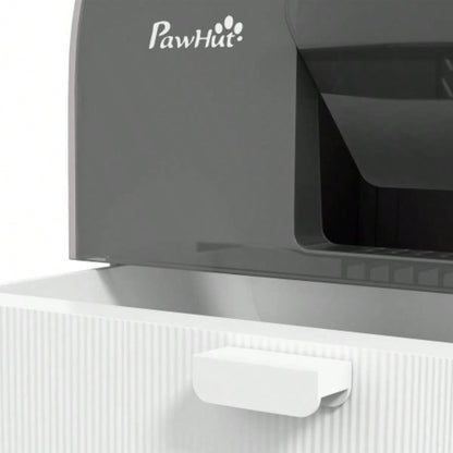 PawHut Litter Box with Lid, Covered Litter Box Indoor Cats with Tray, Scoop, 17x 17x 18.5 Light Gray