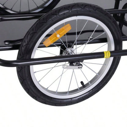 Aosom Bike Cargo Trailer, Trailer, Heavy - Duty Bike Wagon Cart, Foldable Compact Storage, with Universal Hitch, 16 Wheels, 88 lbs. Capacity, Black