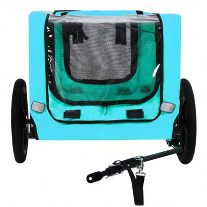 Pet Bike Trailer Dog Cart, Suitable Small and Medium Pets, Easy Folding Cart Frame, Quick Release Wheel, Non - Slip Floor, Internal Leash