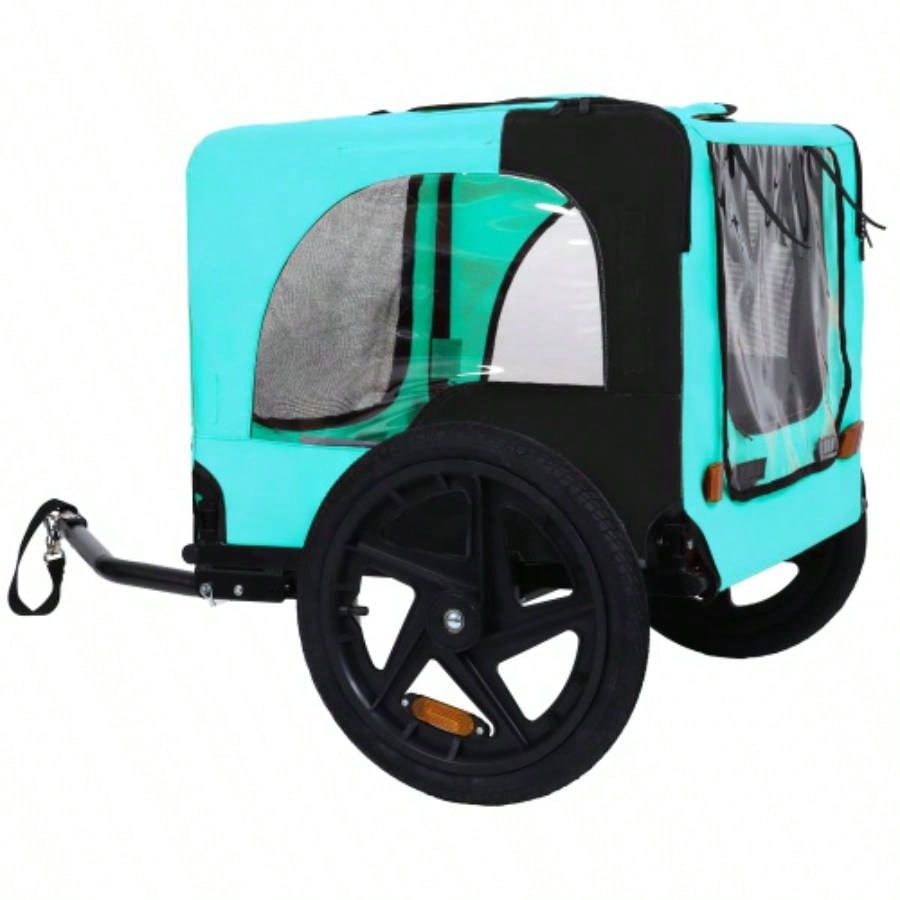 Pet Bike Trailer Dog Cart, Suitable Small and Medium Pets, Easy Folding Cart Frame, Quick Release Wheel, Non - Slip Floor, Internal Leash