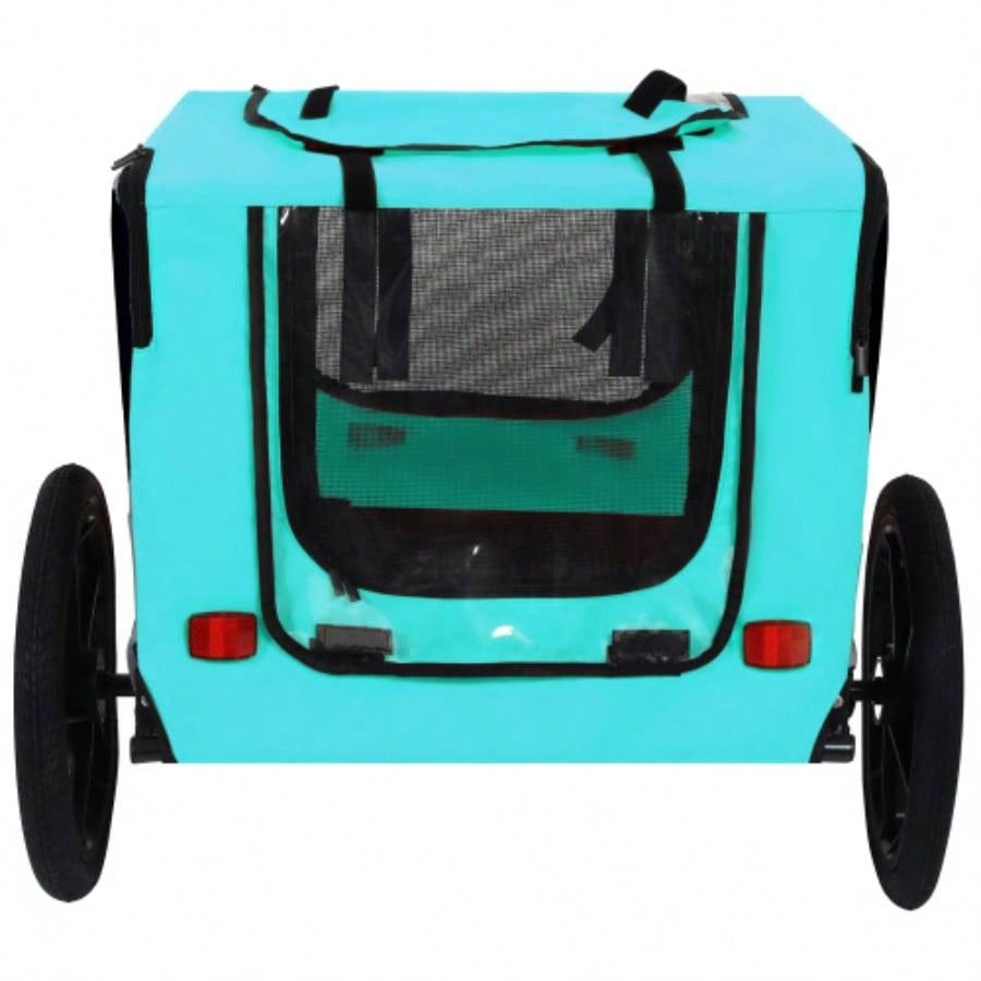 Pet Bike Trailer Dog Cart, Suitable Small and Medium Pets, Easy Folding Cart Frame, Quick Release Wheel, Non - Slip Floor, Internal Leash