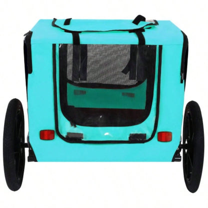 Pet Bike Trailer Dog Cart, Suitable Small and Medium Pets, Easy Folding Cart Frame, Quick Release Wheel, Non - Slip Floor, Internal Leash