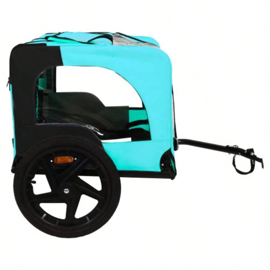 Pet Bike Trailer Dog Cart, Suitable Small and Medium Pets, Easy Folding Cart Frame, Quick Release Wheel, Non - Slip Floor, Internal Leash