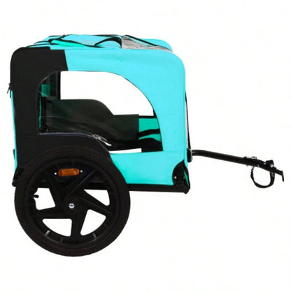 Pet Bike Trailer Dog Cart, Suitable Small and Medium Pets, Easy Folding Cart Frame, Quick Release Wheel, Non - Slip Floor, Internal Leash