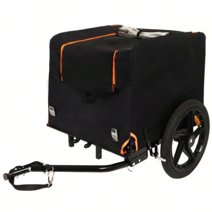 Pet Bike Trailer Dog Cart, Suitable Small and Medium Pets, Easy Folding Cart Frame, Quick Release Wheel, Non - Slip Floor, Internal Leash