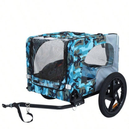 Pet Bike Trailer Dog Cart, Suitable Small and Medium Pets, Easy Folding Cart Frame, Quick Release Wheel, Non - Slip Floor, Internal Leash