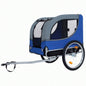 Large Folding Bike Trailer Dogs - 66LB Capacity All - Terrain, Durable Steel Frame Cycling, Jogging, Camping Outdoor Adventures, Gray - Blue