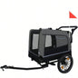 2 - in - 1 Bike Trailer Push Cart Pets - Detachable Bike Hitch Push Handle Included - All - Terrain Wheels, Quick Release Wheel, Non - Slip Floor, Internal Leash, Holds Pets Up to 88 lbs, Black -