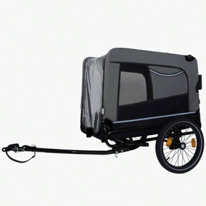 2 - in - 1 Bike Trailer Push Cart Pets - Detachable Bike Hitch Push Handle Included - All - Terrain Wheels, Quick Release Wheel, Non - Slip Floor, Internal Leash, Holds Pets Up to 88 lbs, Black -