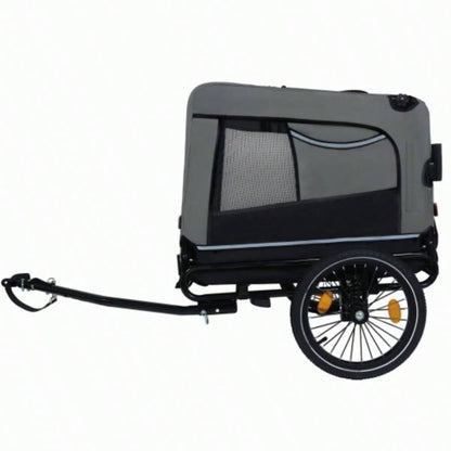 2 - in - 1 Bike Trailer Push Cart Pets - Detachable Bike Hitch Push Handle Included - All - Terrain Wheels, Quick Release Wheel, Non - Slip Floor, Internal Leash, Holds Pets Up to 88 lbs, Black -