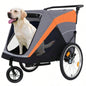 2 - in - 1 Bike Trailer Push Cart Pets - Detachable Bike Hitch Push Handle Included - Quick Release Wheel, Internal Leash, Dual Cup Pockets and Underneath Storage Bag, Holds Pets Up to lbs