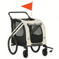 Aosom 2 - in - 1 Pet Bike Trailer Small Dogs, Road - Visibility Stroller, Weather - Strong Bike Wagon Trailer Sidecar Attachment, White