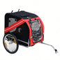 Aosom Dog Bike Trailer Pet Cart Wagon Cargo Attachment Travel with 3 Entrances Large Wheels Off - Road Mesh Screen - Red/ Black